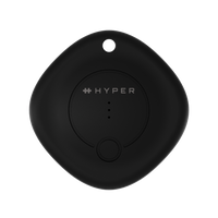 Black Hyper tracking device on a white background