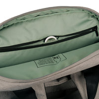 Inside green lining of Targus totepack showing security tag locator