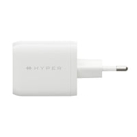 Hyper 3 port charger in white and blue on white background
